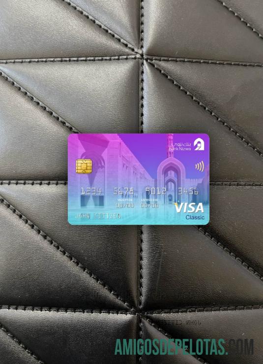 Oman Bank Nizwa Visa Classic Cartão Photolook Frente exemplo real
